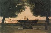 camille corot Fountain of the French Academy Sweden oil painting artist